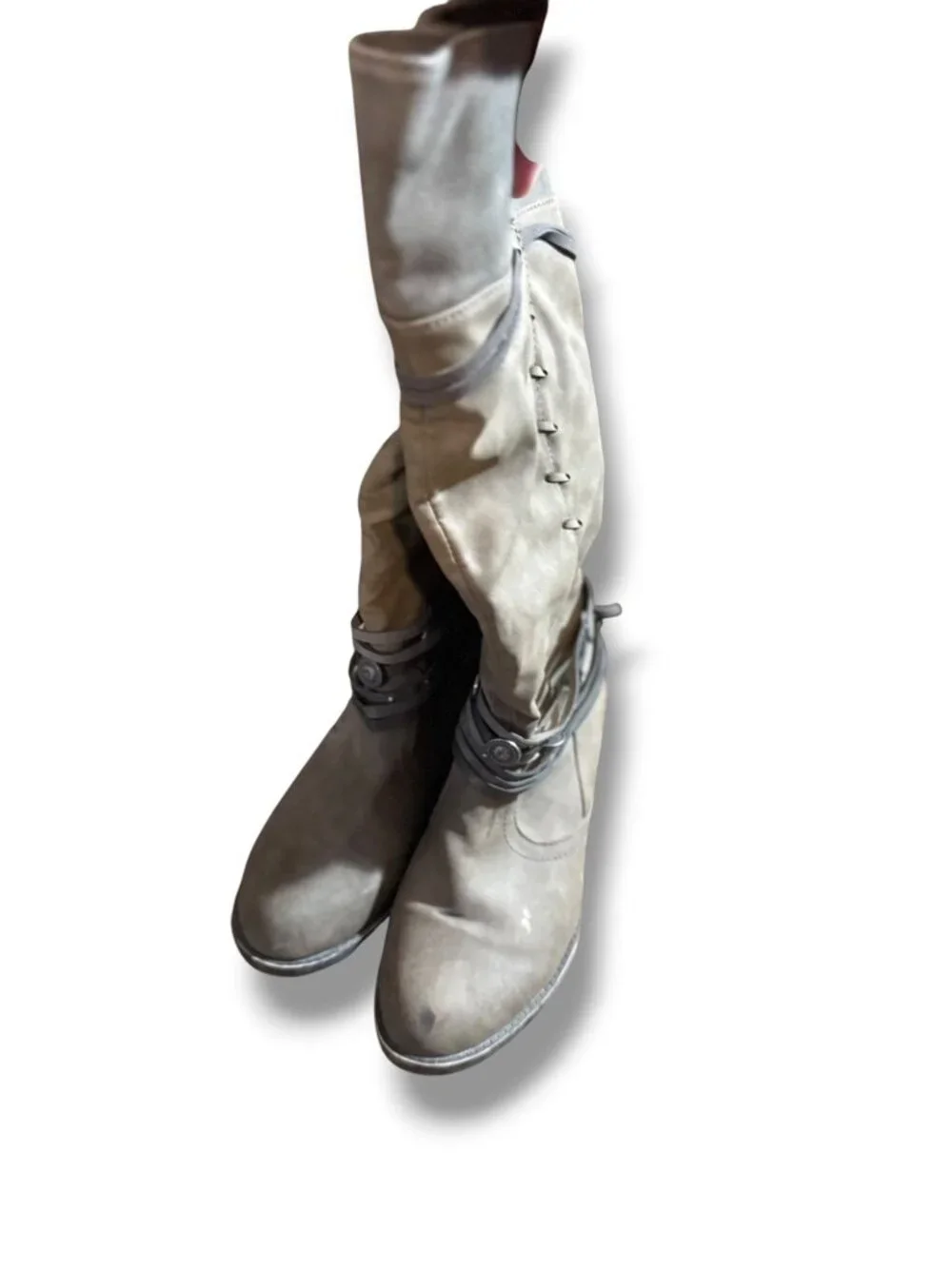 Jellypop “Lanie” Knee‑High Boots – Taupe – Size 10M – Excellent Condition